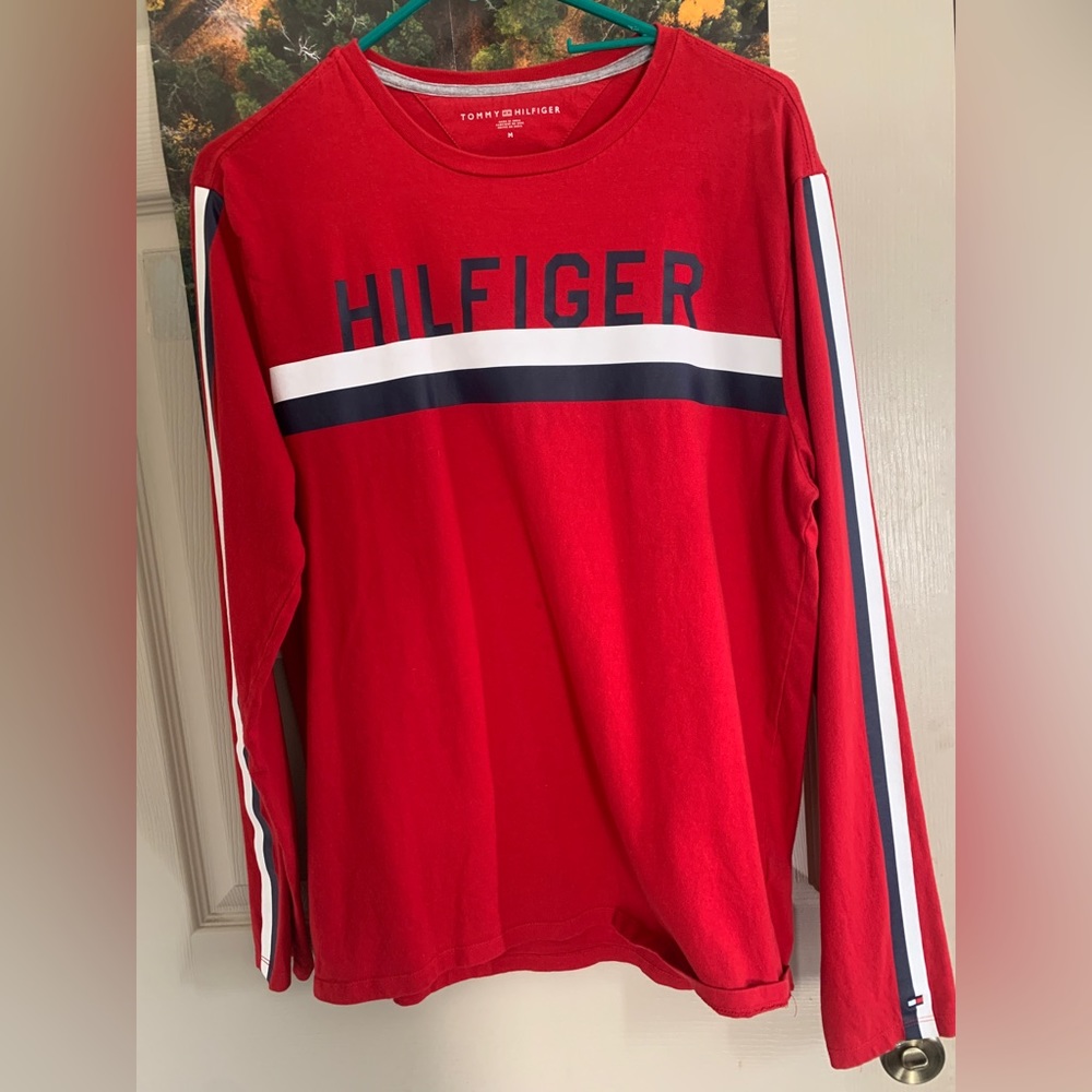 Red long sleeve Tommy Hilfiger shirt